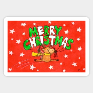 Merry Christmas Reindeer Sticker